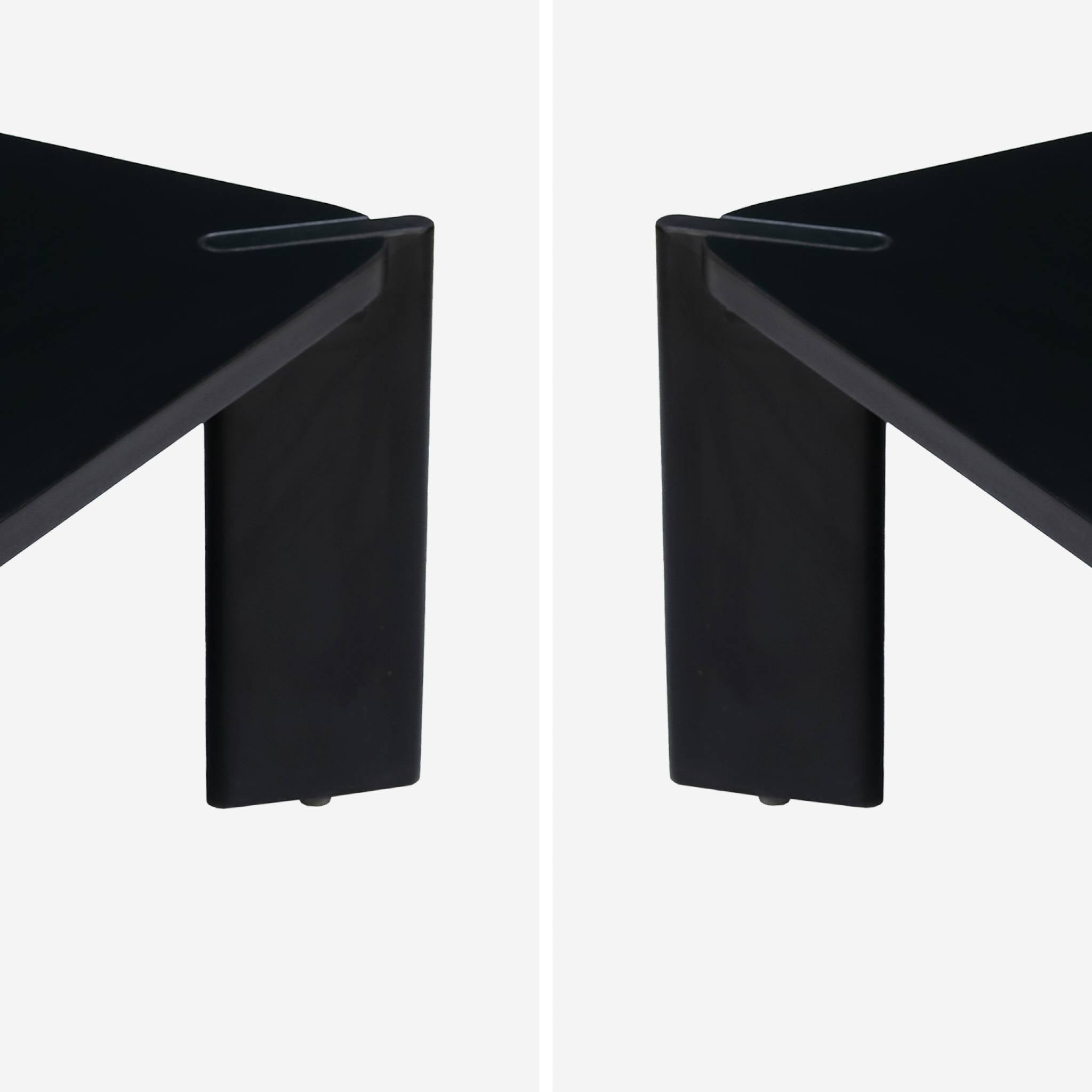 Tavolino esotico quadrato in legno massiccio, 80cm, nero