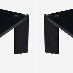 Tavolino esotico quadrato in legno massiccio, 80cm, nero