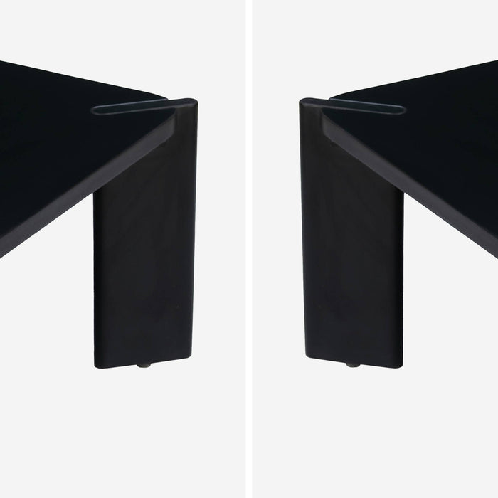 Tavolino esotico quadrato in legno massiccio, 80cm, nero