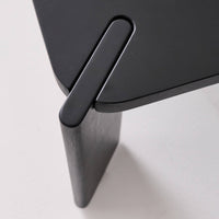 Tavolino esotico quadrato in legno massiccio, 80cm, nero