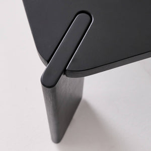 Tavolino esotico quadrato in legno massiccio, 80cm, nero