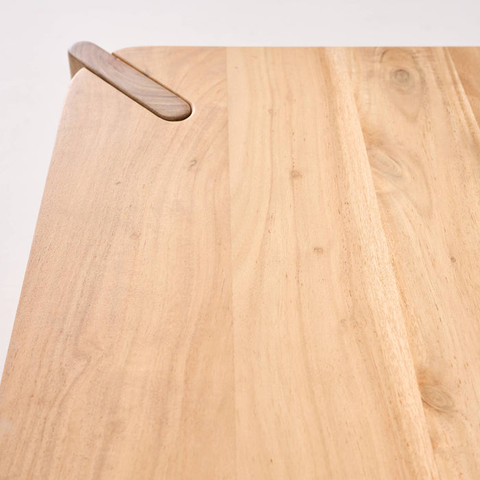 Tavolino esotico quadrato in legno massiccio, 80cm, marrone naturale