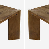 Tavolino esotico quadrato in legno massiccio, 80cm, noce