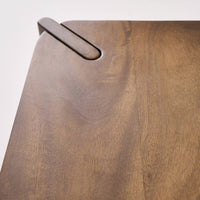 Tavolino esotico quadrato in legno massiccio, 80cm, noce