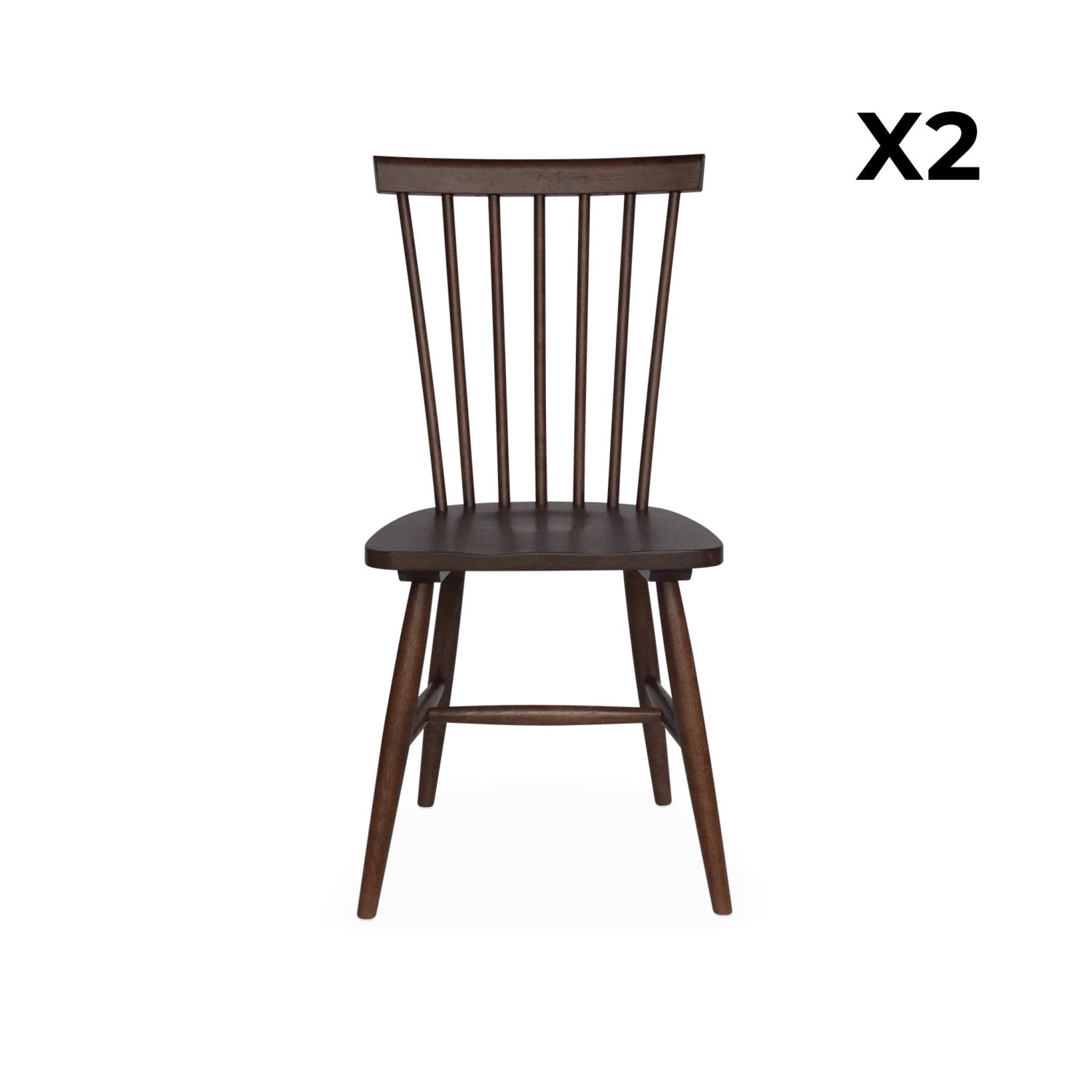 Set di 2 sedie da pranzo in legno, impilabili stile vintage retrò,