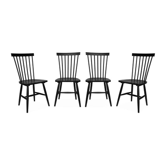 Set di 4 sedie in legno di hevea, nero