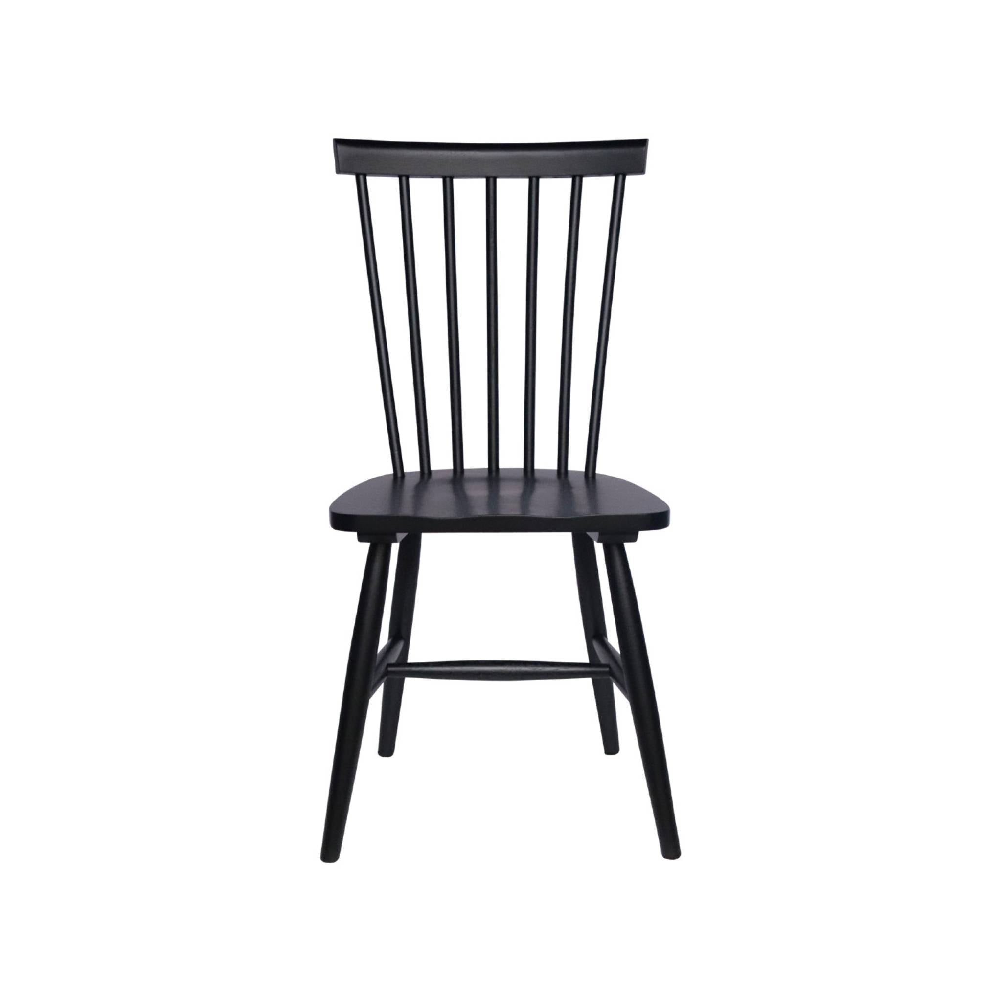 Set di 4 sedie in legno di hevea, nero