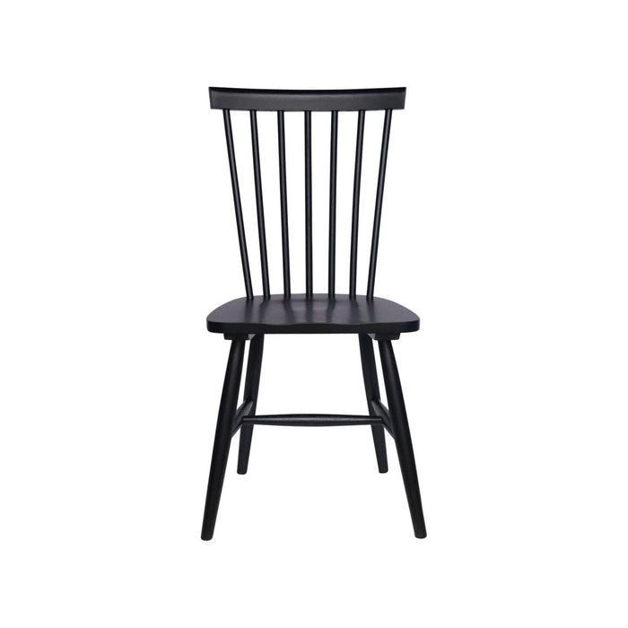 Set di 4 sedie in legno di hevea, nero