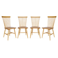 Set di 4 sedie a doghe in legno di gomma naturale | sweeek