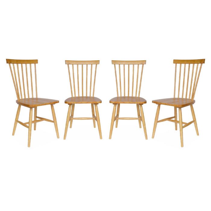 Set di 4 sedie a doghe in legno di gomma naturale | sweeek