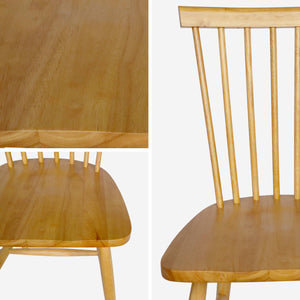 Set di 4 sedie a doghe in legno di gomma naturale | sweeek