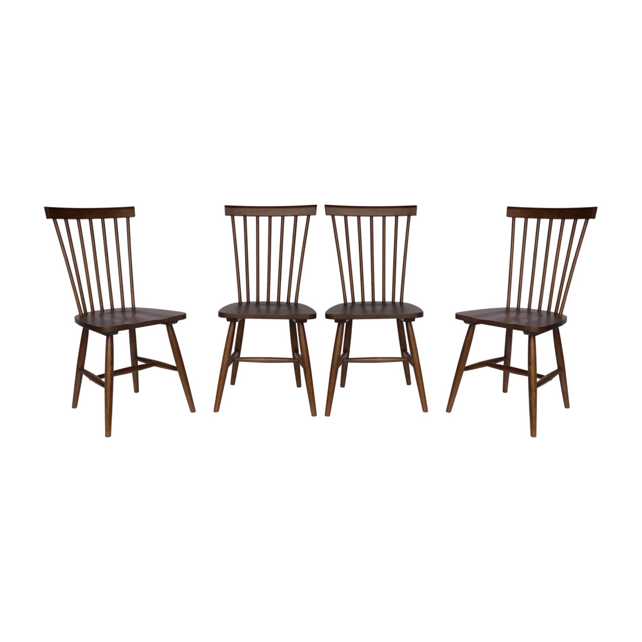 Set di 4 sedie in legno di hevea, marrone