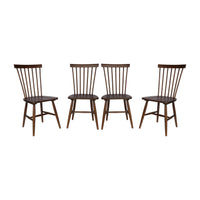 Set di 4 sedie in legno di hevea, marrone