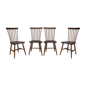 Set di 4 sedie in legno di hevea, marrone