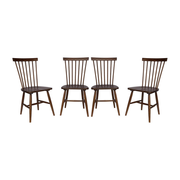 Set di 4 sedie in legno di hevea, marrone