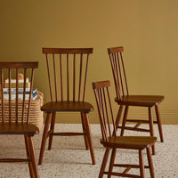 Set di 4 sedie in legno di hevea, marrone