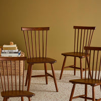 Set di 4 sedie in legno di hevea, marrone