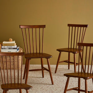 Set di 4 sedie in legno di hevea, marrone