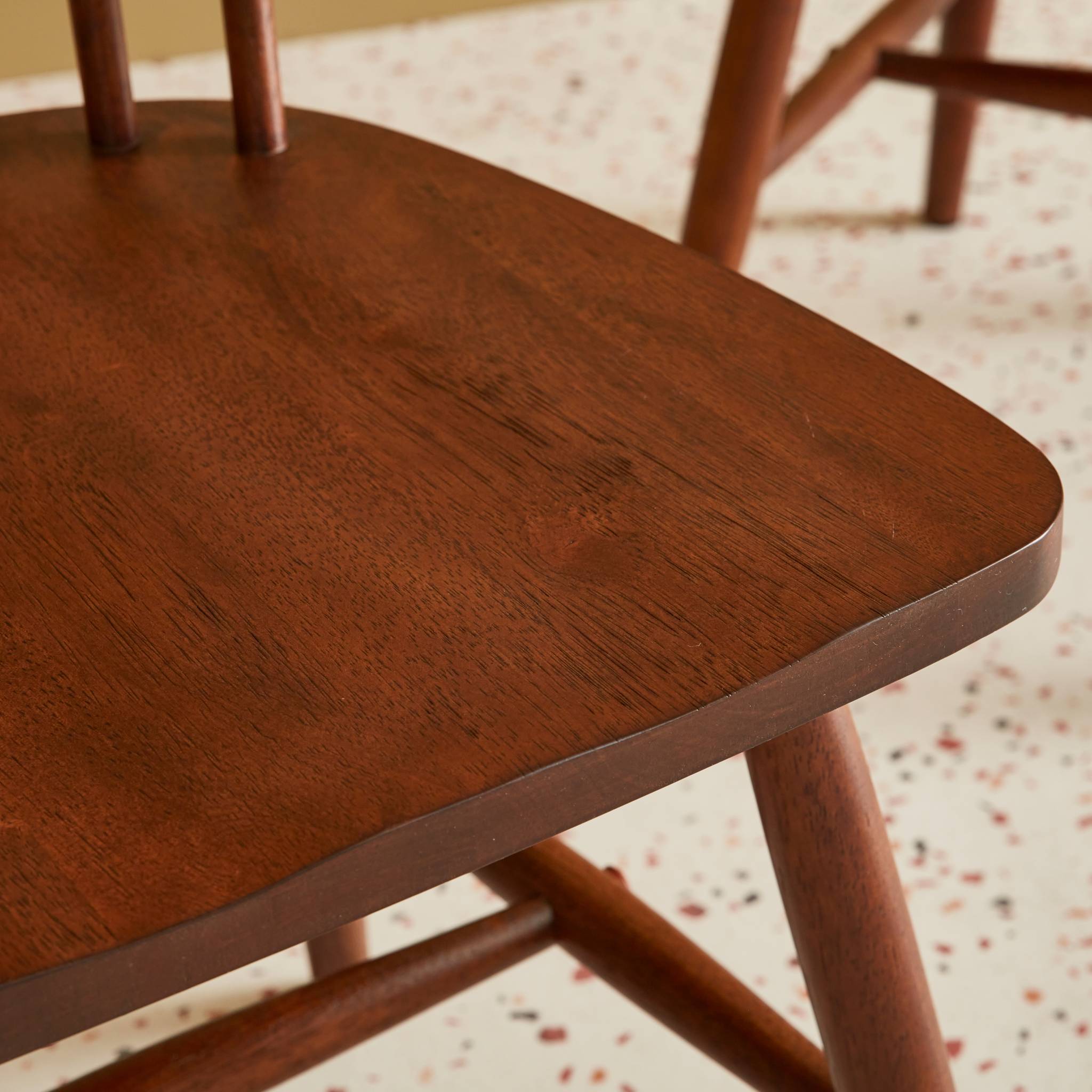 Set di 4 sedie in legno di hevea, marrone