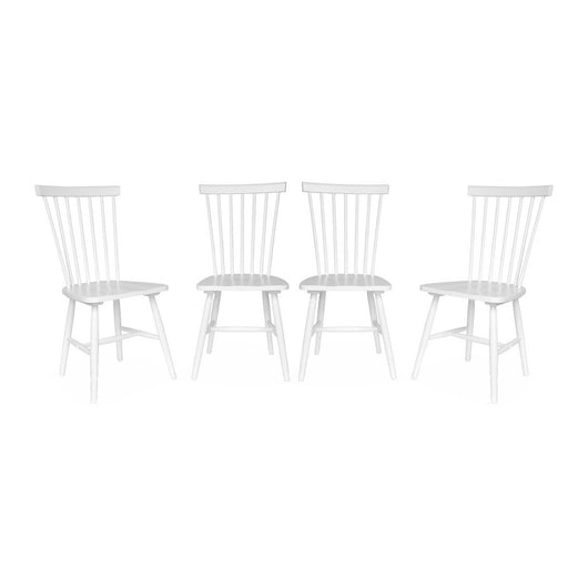 Set di 4 sedie in legno di hevea, bianco