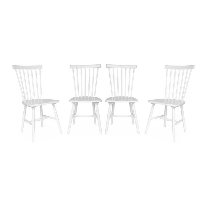 Set di 4 sedie in legno di hevea, bianco