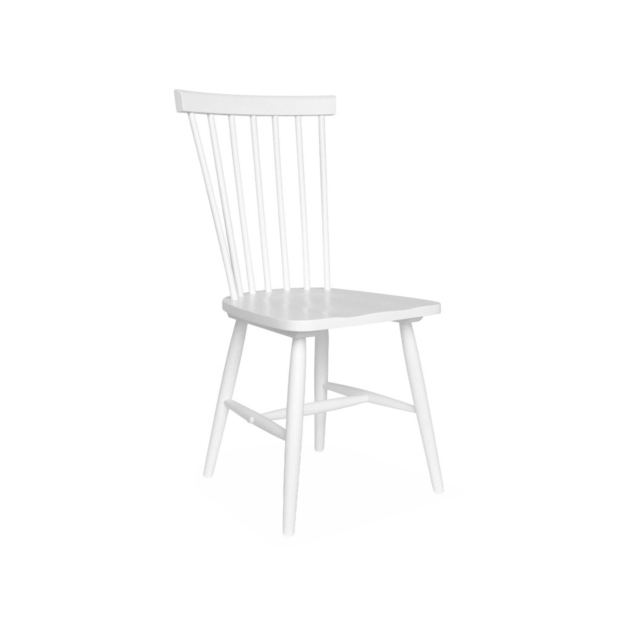 Set di 4 sedie in legno di hevea, bianco