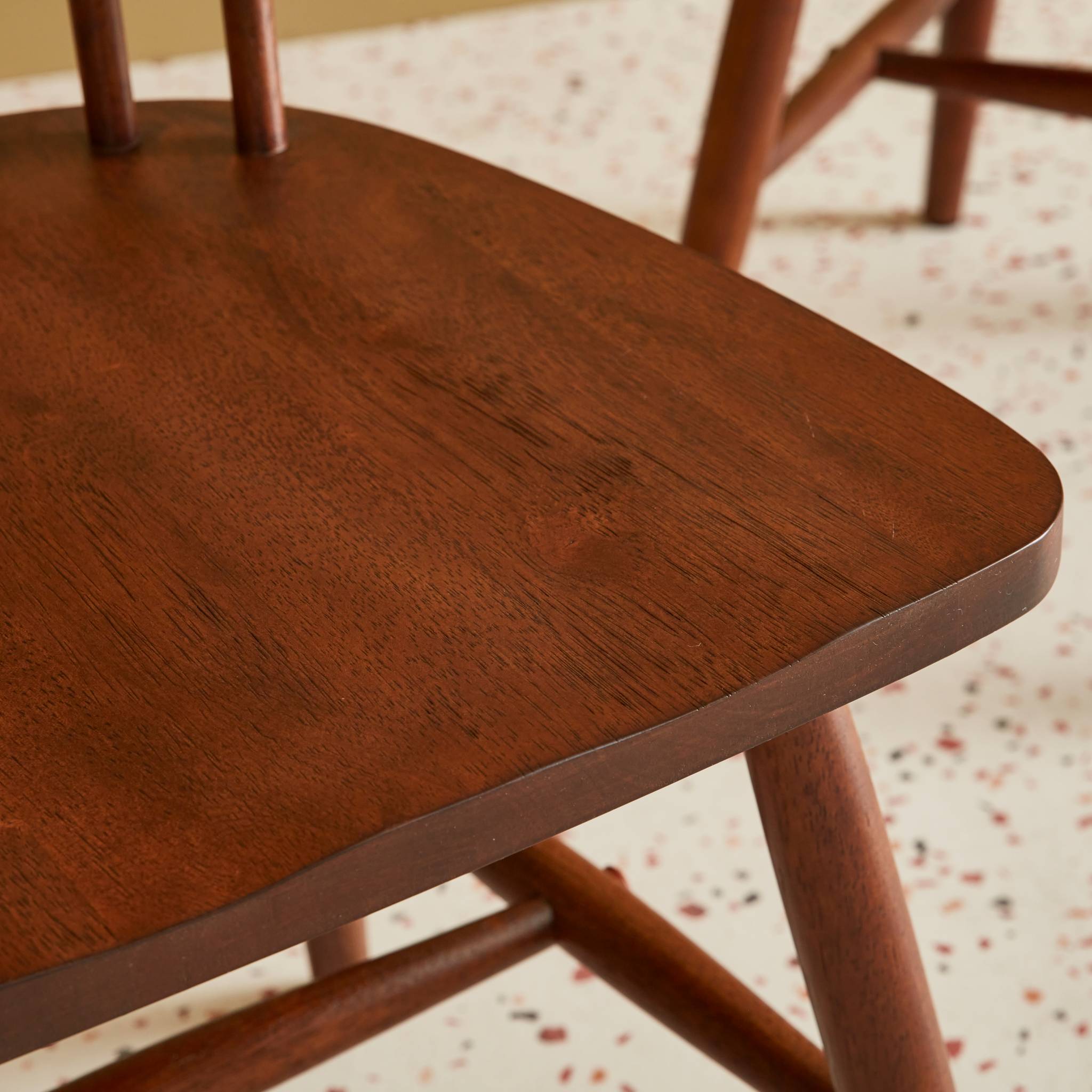 Set di 2 sedie da pranzo in legno, impilabili stile vintage retrò,