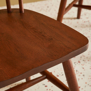 Set di 2 sedie da pranzo in legno, impilabili stile vintage retrò,