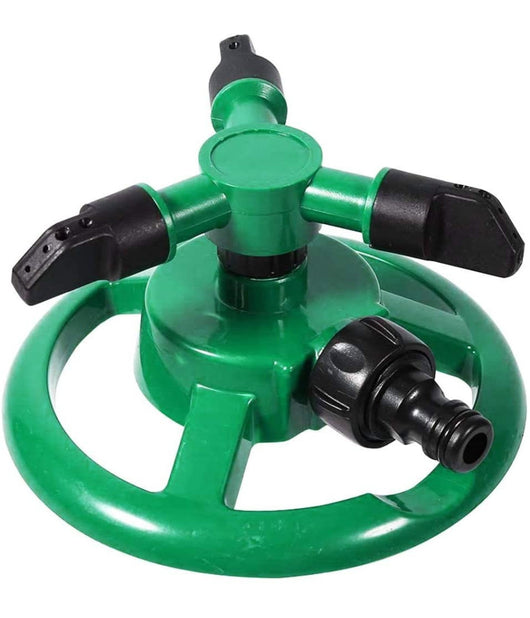 Irrigatore Da Giardino Spruzzatore Prato Su Base Puntale 3 Braccia 360° Annaffia         