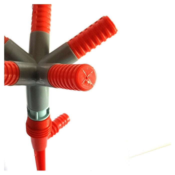Trade Shop - Irrigatore Giardino Spruzzatore Prato Picchetto Puntale 5 Bracci 360° Rotante -