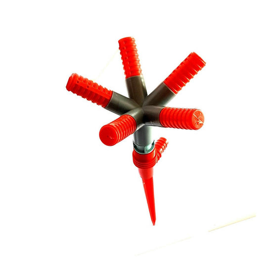 Trade Shop - Irrigatore Giardino Spruzzatore Prato Picchetto Puntale 5 Bracci 360° Rotante -