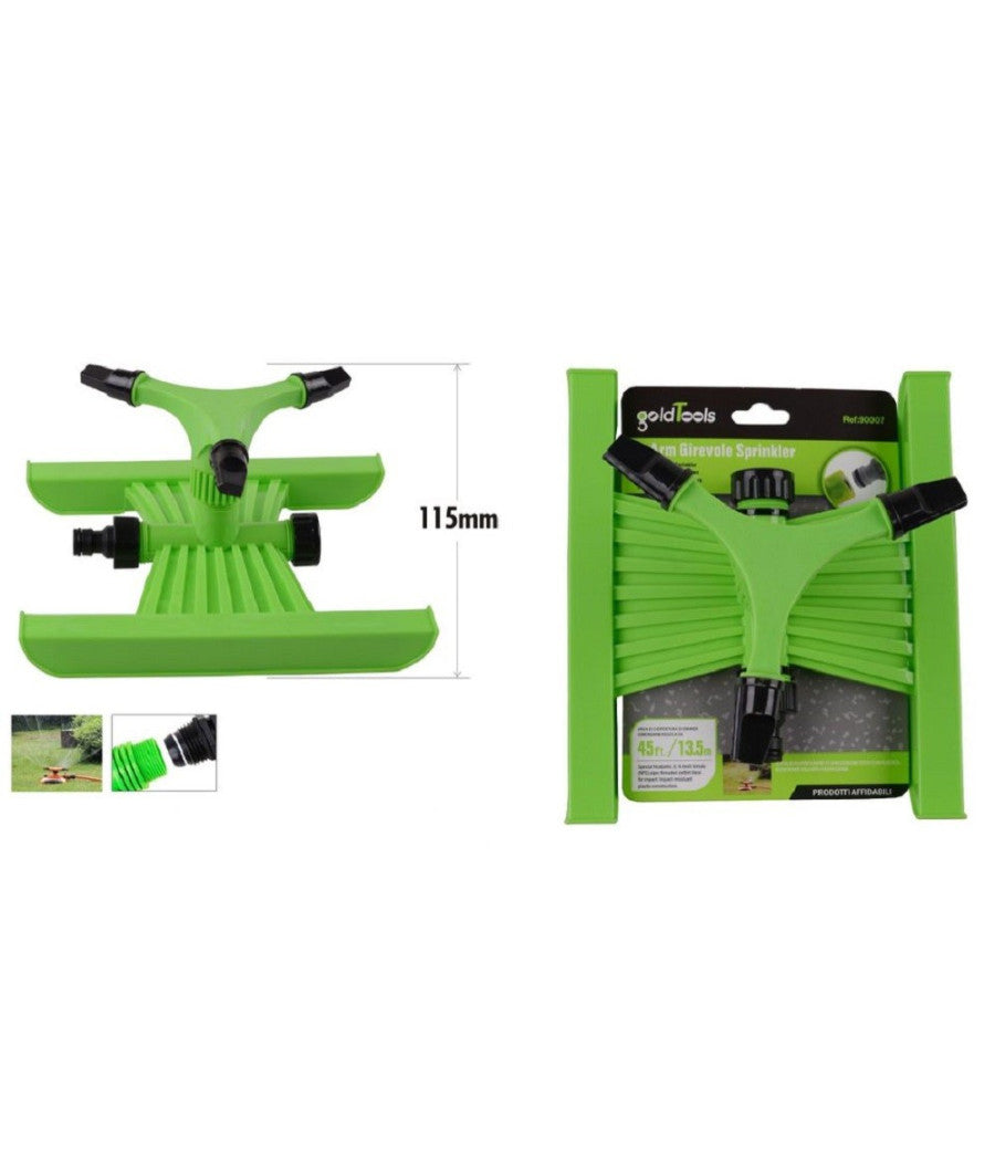 Irrigatore Girevole Bracci A 3 Getti Base Supporto Slitta Irrigatori 115mm 90007         