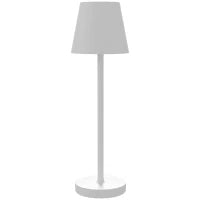 Lampada da Tavolo Portatile in Acrilico e Metallo da 3600mAh con Cavo di Ricarica, Ø11.2x36.5 cm, Bianco