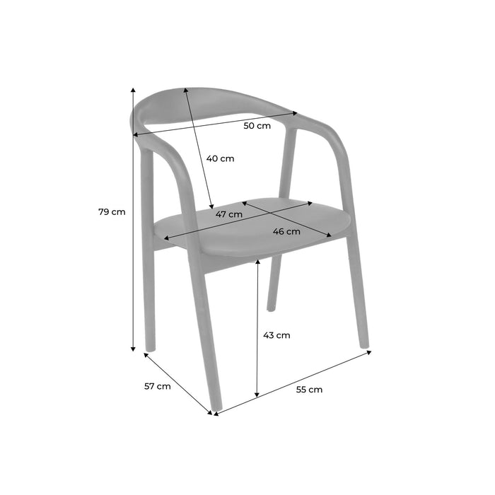 Set di 2 sedie in legno di hevea e bouclé, marrone naturale