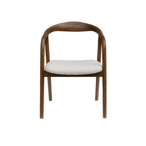 Set di 2 sedie in legno di hevea e bouclé, marrone