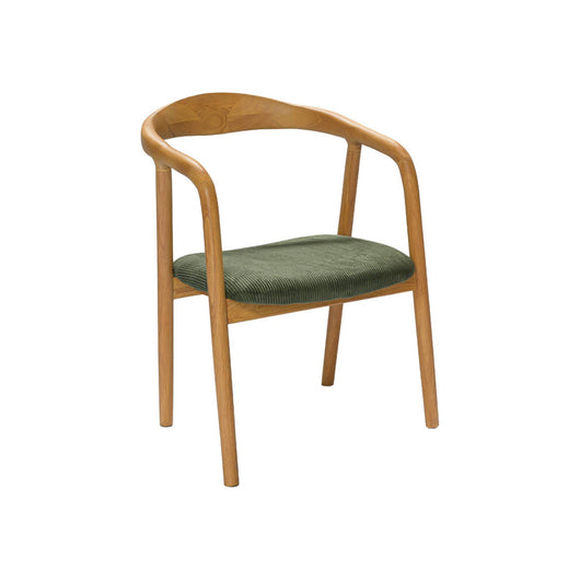 Set di 2 sedie vintage in legno di hevea e velluto a coste, marrone