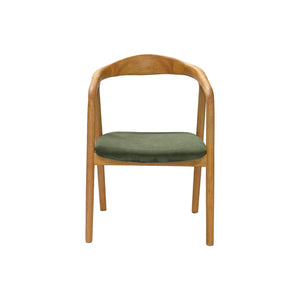 Set di 2 sedie vintage in legno di hevea e velluto a coste, marrone