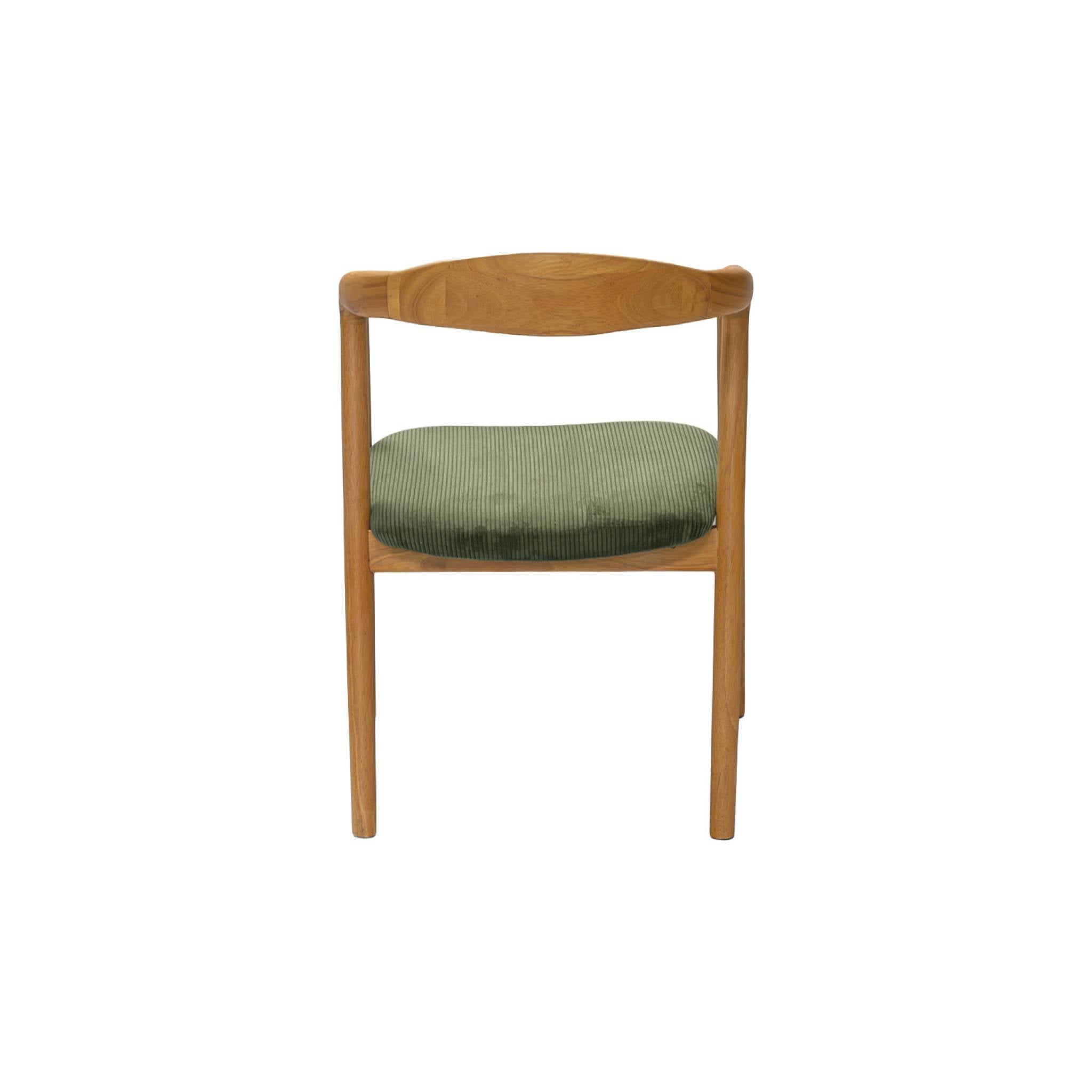 Set di 2 sedie vintage in legno di hevea e velluto a coste, marrone