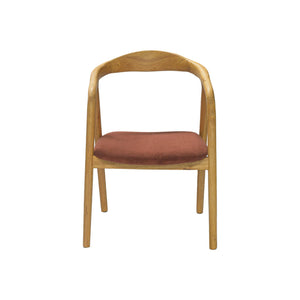 Set di 2 sedie vintage in legno di hevea e velluto a coste, marrone