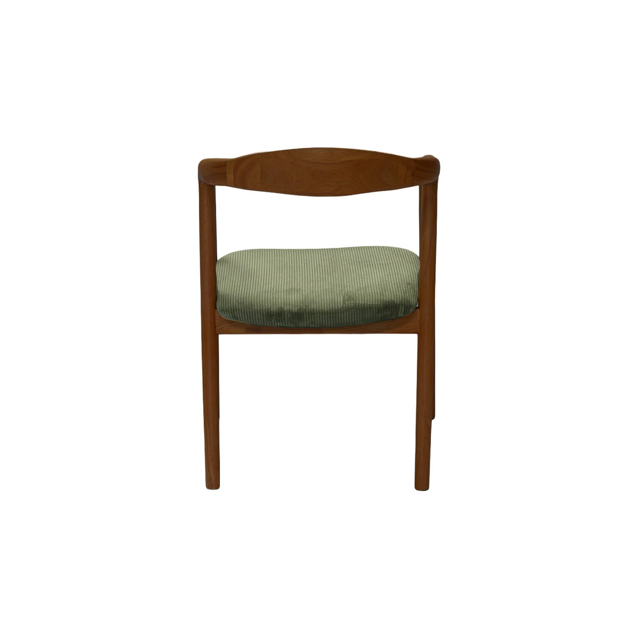 Set di 2 sedie vintage in legno di hevea tinto noce e velluto a coste,