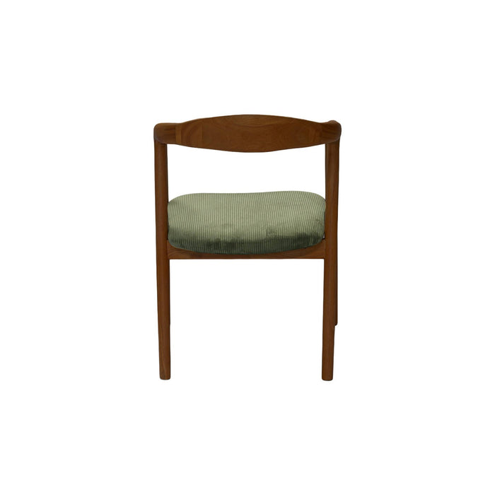 Set di 2 sedie vintage in legno di hevea tinto noce e velluto a coste,