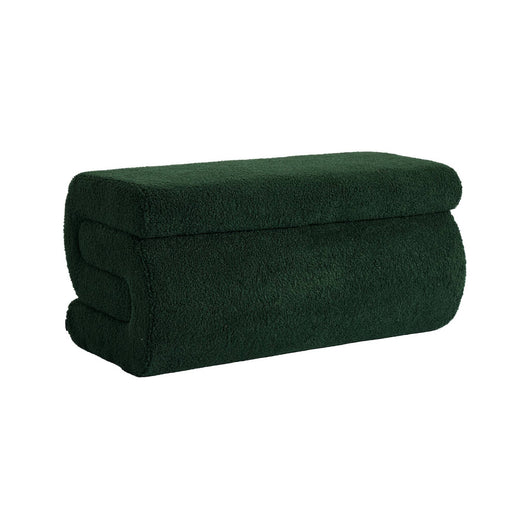 Panca design rivestimento bouclé 1-2 posti, verde