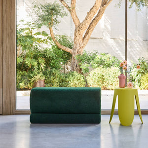 Panca design rivestimento bouclé 1-2 posti, verde