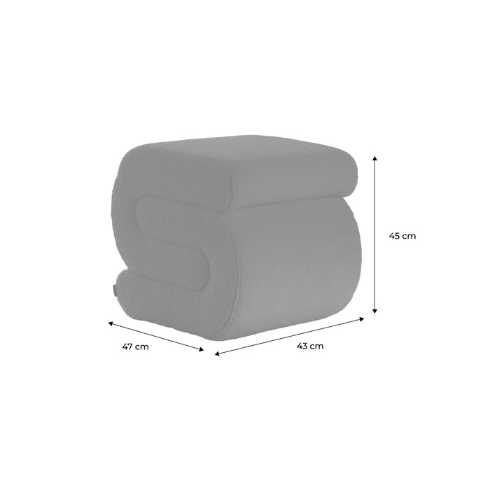 Panchina design rivestimento bouclé 1 posto, arancione