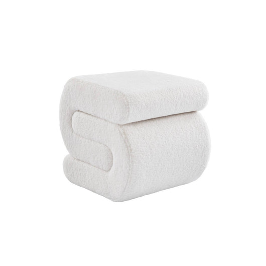 Panchina design rivestimento bouclé 1 posto, crema