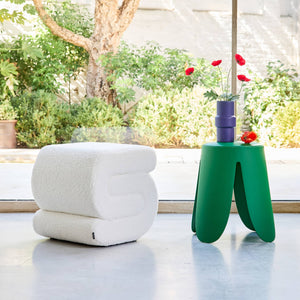 Panchina design rivestimento bouclé 1 posto, crema