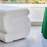 Panchina design rivestimento bouclé 1 posto, crema