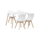 Set tavolo e 4 sedie da pranzo scandinavo con gambe in legno,