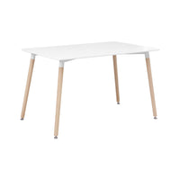 Set tavolo e 4 sedie da pranzo scandinavo con gambe in legno,