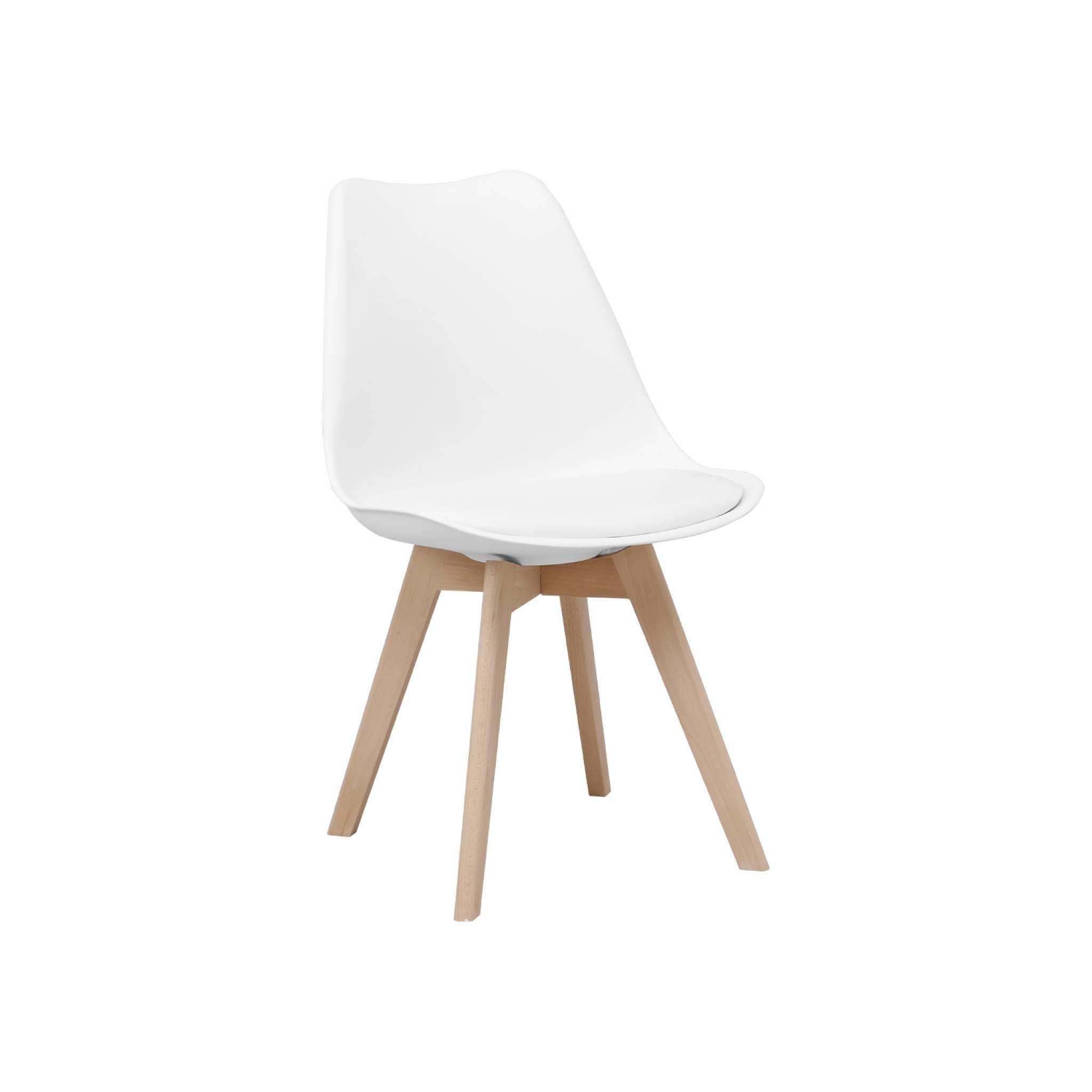 Set tavolo e 4 sedie da pranzo scandinavo con gambe in legno,